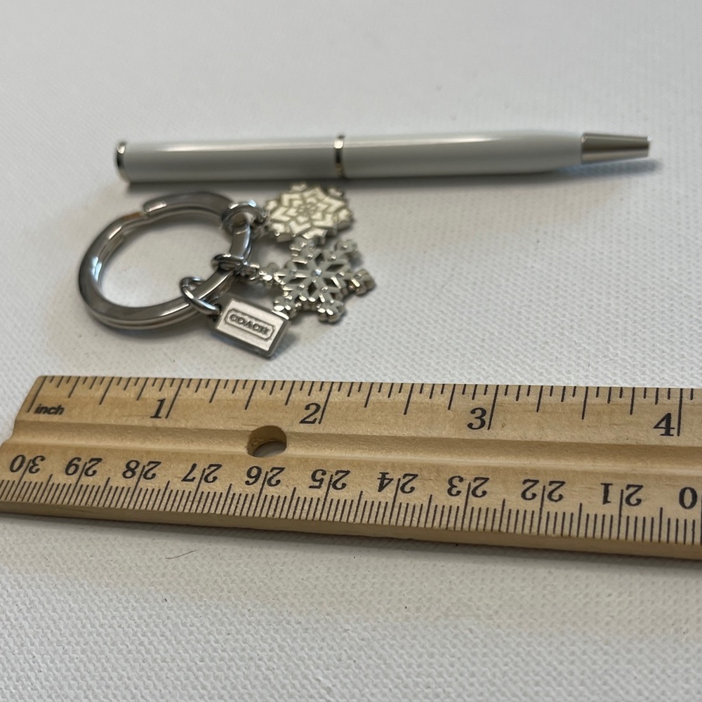 Coach Silver Snowflake Charm Keychain and White Coach Pen Set - Picture 5 of 7